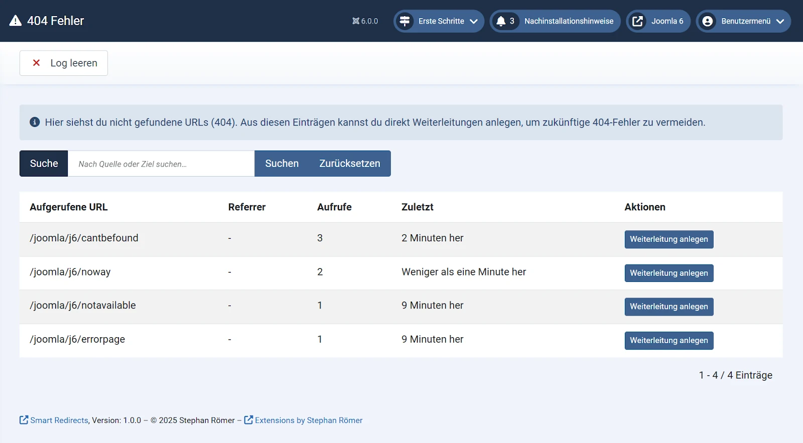 404-Fehler in der Übersicht