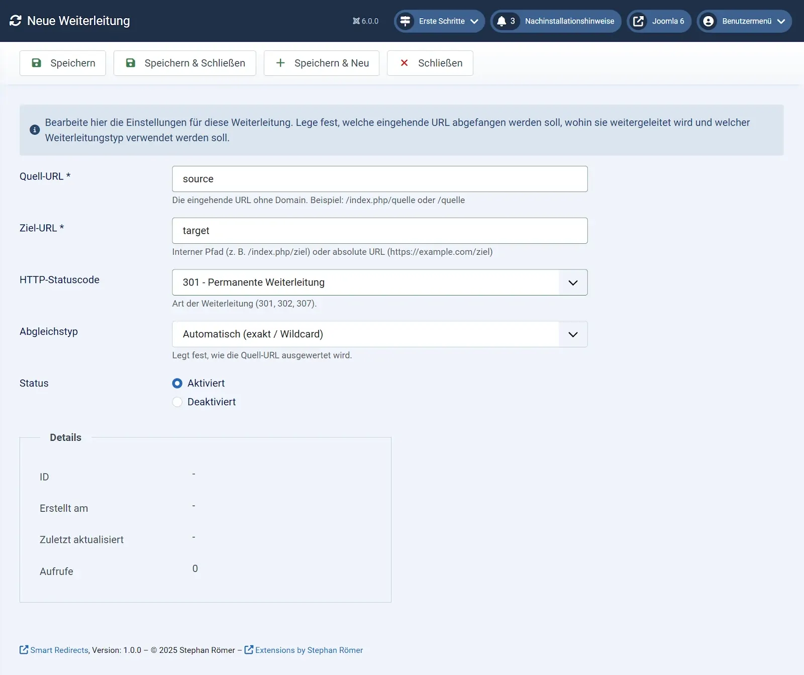 Create and edit redirects in Smart Redirects