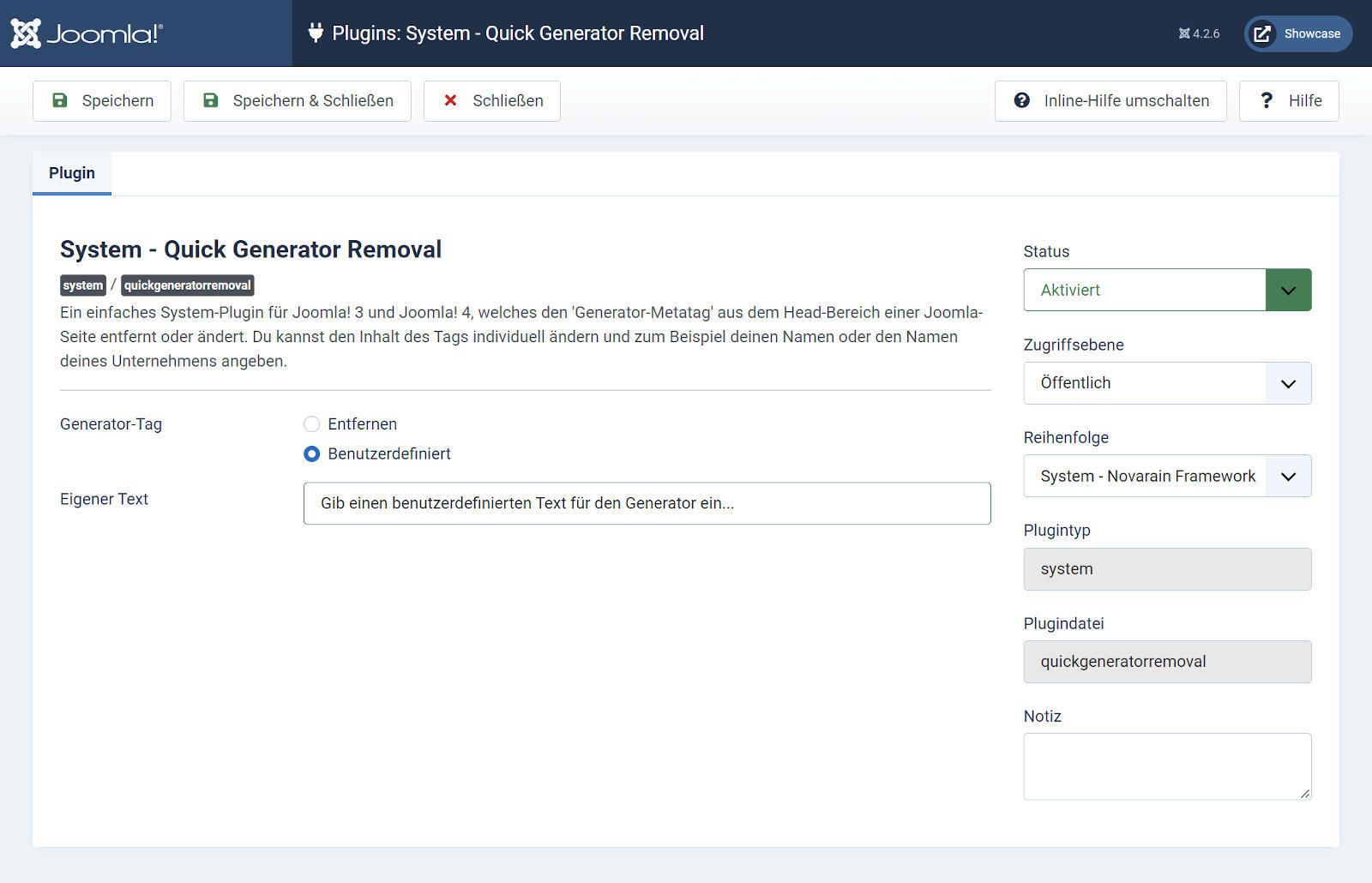 Plugin Quick Generator Removal